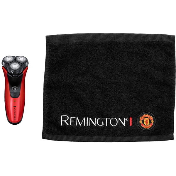 Aparat de ras REMINGTON Power Series Aqua Manchester United Edition PR1355, Wet&Dry, acumulator, autonomie 40 min, ActiveContour, rosu