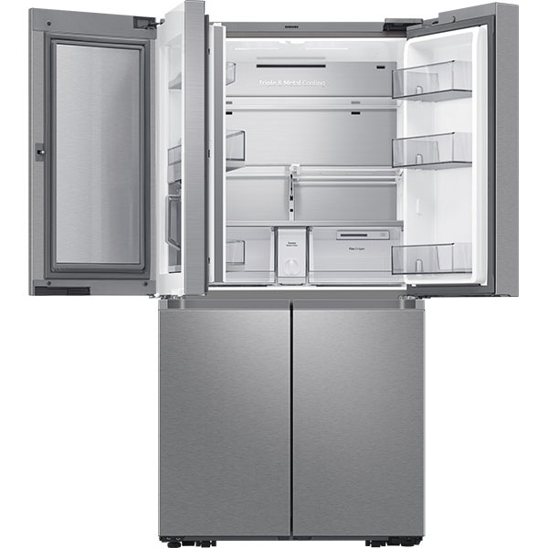 Side by Side SAMSUNG RF65A967ESR/EO, No Frost, 647 l, H 182.5 cm, Clasa E, Dozator apa, Beverage Center, Triple Cooling, inox