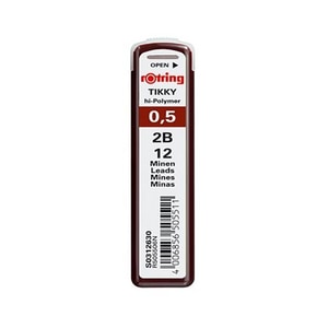 Mine creion mecanic  ROTRING, 2B, 0.5 mm, 12 buc