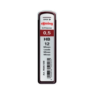 Mine creion mecanic  ROTRING, HB, 0.5 mm, 12 buc