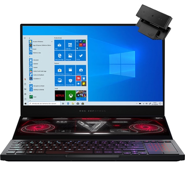 Laptop Gaming ASUS ROG Zephyrus Duo 15 SE GX551QS-HF038T, AMD Ryzen 9 5900HX pana la 4.6GHz, 15.6" Full HD, 32GB, SSD 1TB, NVIDIA GeForce RTX 3080 16GB, Windows 10 Home, negru
