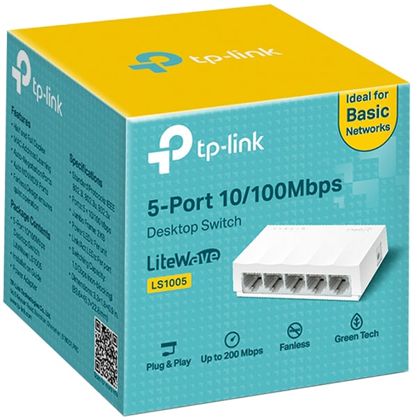 Switch TP-LINK LS1005, 5 porturi Ethernet, alb