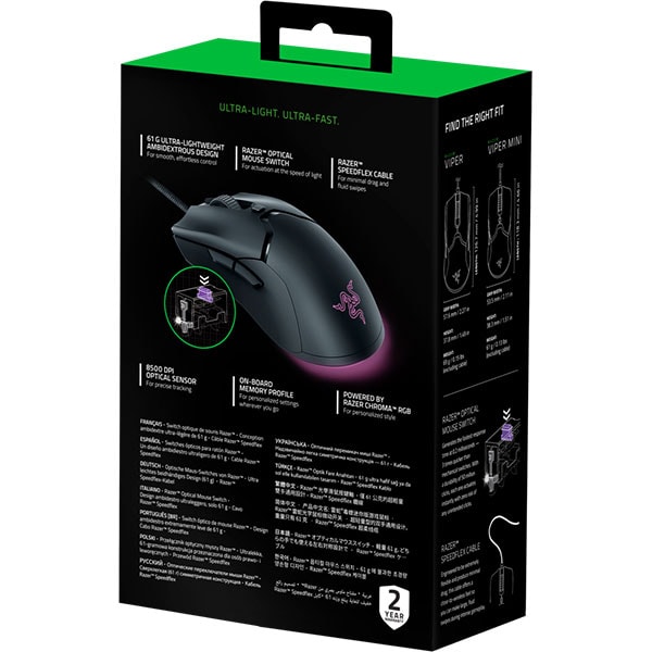 Mouse Gaming RAZER Viper Mini, 8500 dpi, negru