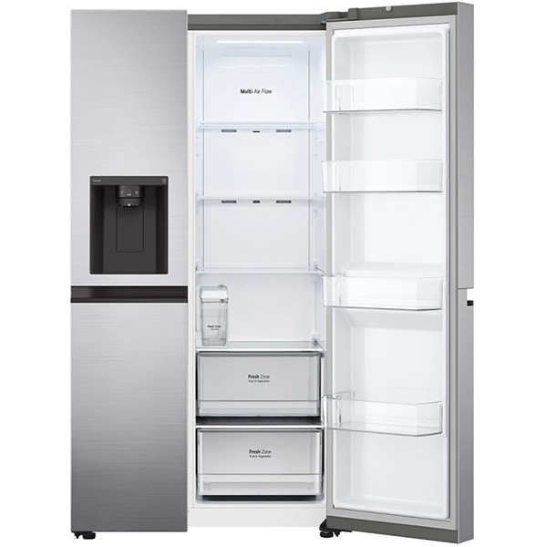 Side by Side LG GSLV51PZXM, No Frost, 635 l, H 179 cm, Clasa F, Dozator apa, argintiu