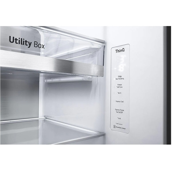 Side by Side LG GSXV91MBAF, No Frost, 635 l, H 179 cm, Clasa F, Dozator apa, argintiu
