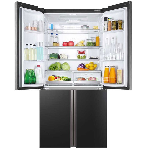 Side By Side HAIER HTF-610DSN7, No Frost, 628 l, H 190 cm, Clasa F, negru