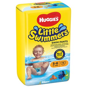 Scutece chilotel pentru apa HUGGIES Little Swimmers nr 5-6, Unisex, 12-18 kg, 11 buc