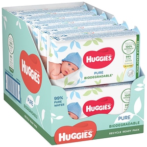 Servetele umede HUGGIES Pure Biodegradabile, 12 pachete, 672 buc