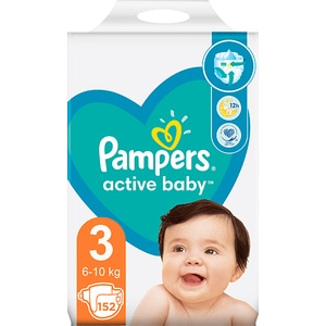 Scutece PAMPERS Active Baby Mega Pack nr 3, Unisex, 6-10 kg, 152 buc