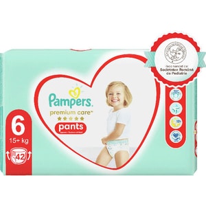 Scutece chilotei PAMPERS Premium Care Pants Mega Box nr 6, Unisex, 15+ kg, 42 buc