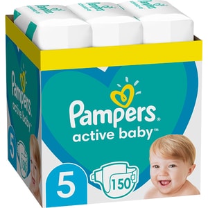 Scutece PAMPERS Active Baby XXL Box nr 5, Unisex, 11-16 kg, 150 buc