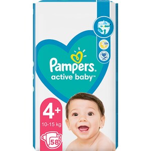 Scutece PAMPERS Active Baby nr 4+, Unisex, 10-15 kg, 58 buc