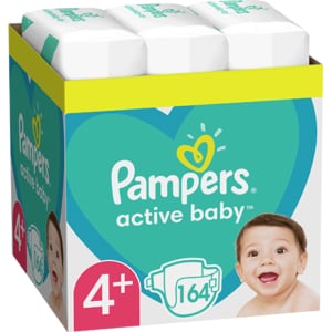 Scutece PAMPERS Active Baby XXL Box nr 4+, Unisex, 10-15kg, 164 buc