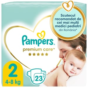 Scutece PAMPERS Premium Care nr 2, Unisex, 4-8 kg, 23 buc