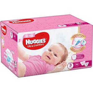 Scutece HUGGIES Ultra Comfort Box nr 3, Fata, 5-9 kg, 112 buc