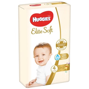 Scutece HUGGIES Elite Soft nr 4, Unisex, 8-14 kg, 66 buc 