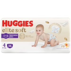Scutece chilotel HUGGIES Elite Soft Pants Giga nr 4, Unisex, 9-14 kg, 56buc