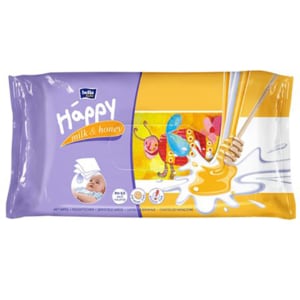 Servetele umede HAPPY Milk&Honey, 2 pachete, 128 buc