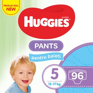 Scutece chilotel HUGGIES Pants Mega nr 5, Baiat, 12-17 kg, 96 buc