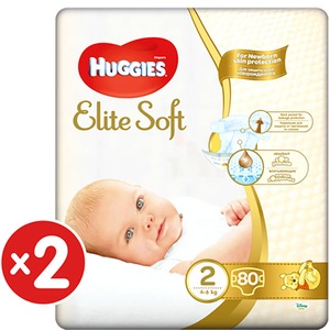 Scutece HUGGIES New Elite Soft nr 2, 4-6 kg, 160 buc 