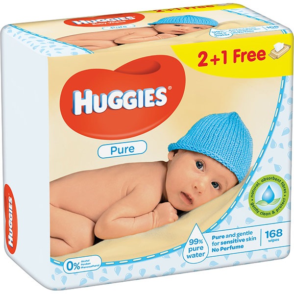 Servetele Umede Huggies Pure 2 1 Pachete 168 Buc
