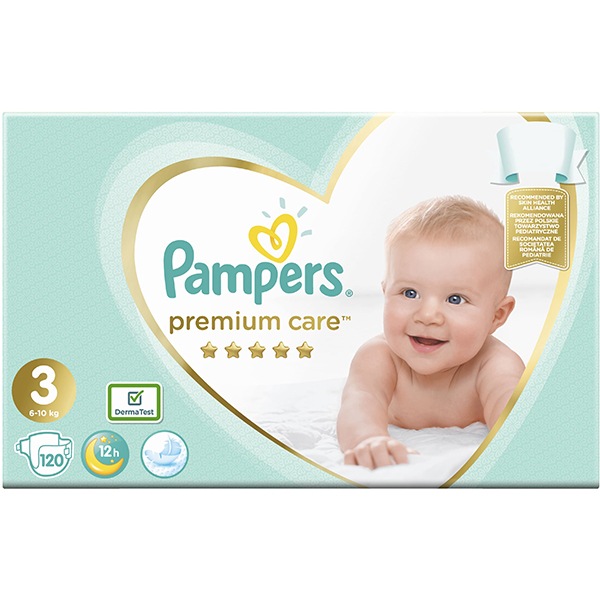 Scutece Pampers Premium Care Mega Box Nr 3 Unisex 6 10 Kg 120 Buc