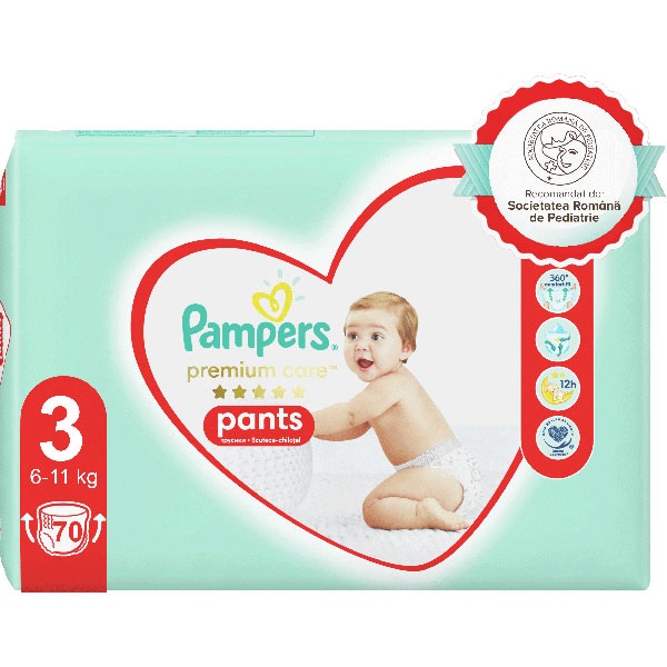 Strip off Copyright mesh Scutece chilotel PAMPERS Premium Care Pants Mega Box nr 3, Unisex, 6-11 kg,  70 buc