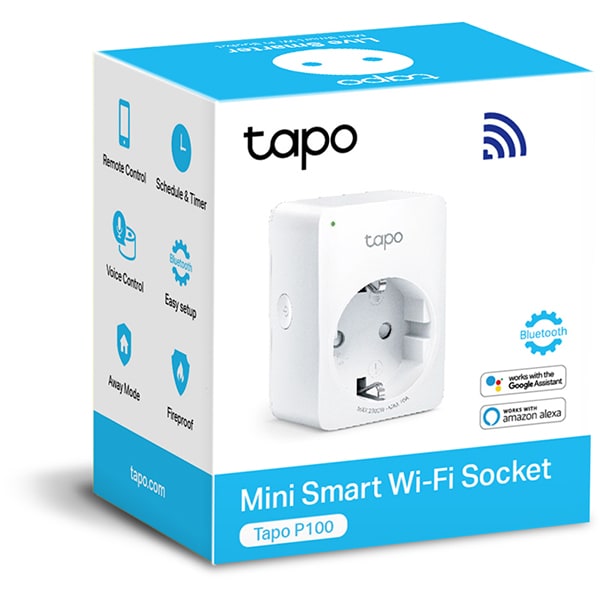 Kit 4 prize smart TP-LINK Tapo P100, Wi-Fi, 2300W, 10A, alb