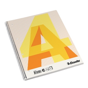 Caiet de birou ESSELTE, matematica, A4, 70 file, legatura spirala, portocaliu