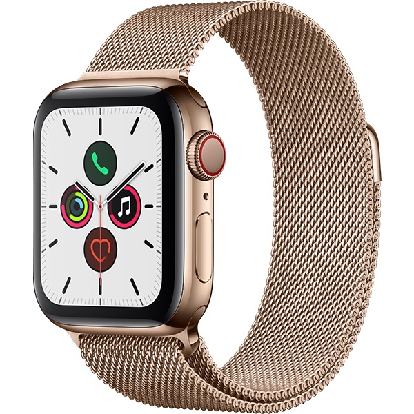 APPLE Watch Series 5 GPS + Cellular, 40mm Gold Stainless ...