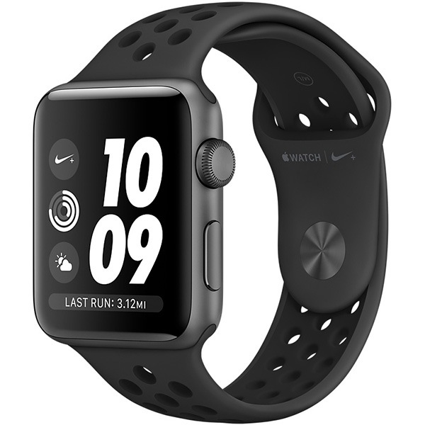 apple watch nike  space grey aluminium case with black nike sport loop