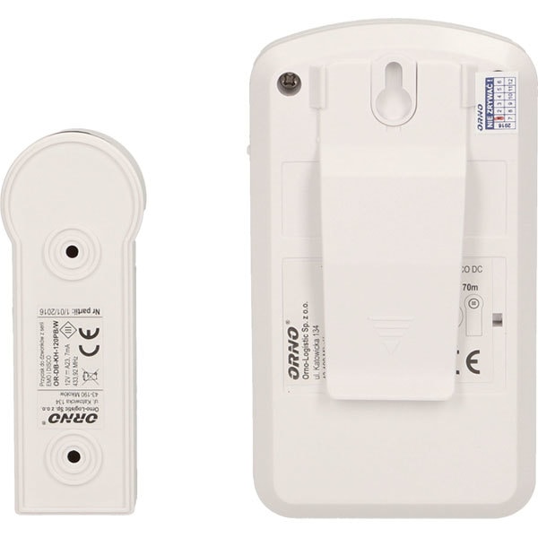 Sonerie wireless ORNO OR-DB-KH-122, 70 m, IP44, alb
