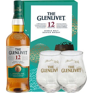 Whisky Glenlivet 12YO, 0.7L + 2 pahare