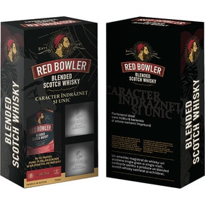 Whisky Red Bowler, 07L + 2 Pahare