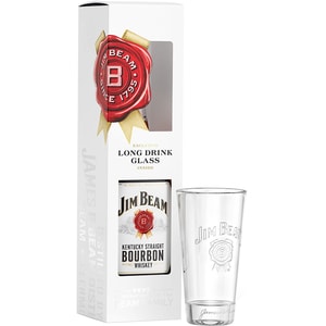 Pachet Whisky Jim Beam White Long Drink, 0.7L + 1 pahar