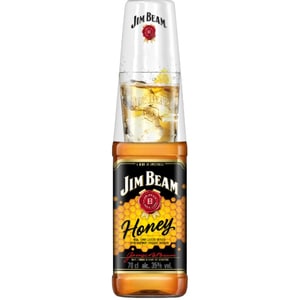Pachet Lichior Jim Beam Honey, 0.7L + 1 pahar