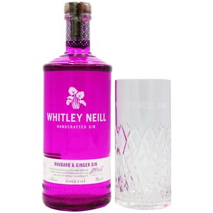 Gin Whitley Neill Rhubarb Ginger, 0.7L + Pahar