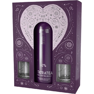 Pachet Lichior Tatratea Forest Fruit, 0.7L + 2 pahare
