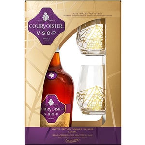Cognac Courvoisier VSOP, 0.7L + 2 pahare