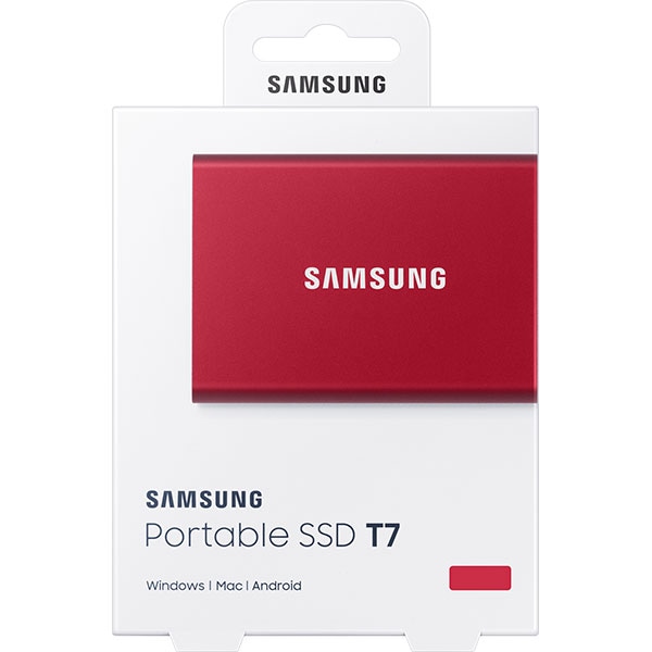 SSD extern SAMSUNG T7, 1TB, USB 3.2 Gen 2, rosu