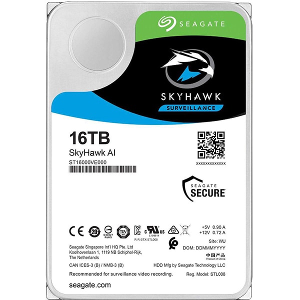 Hard Disk SEAGATE SkyHawk AI Surveillance, 16TB, 7200RPM, SATA3, 256MB, ST16000VE000