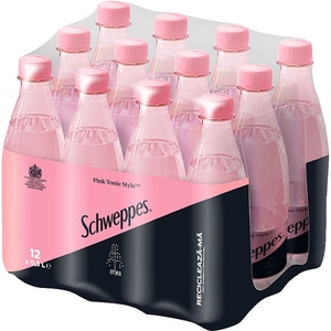 Bautura carbogazoasa SCHWEPPES Pink Tonic Style bax 0.5L x 12 sticle