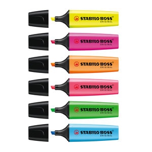 Textmarker STABILO Boss Original, 2-5 mm, 6 culori