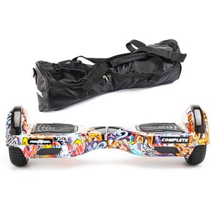 Hoverboard FREEWHEEL Complete, 6.5 inch, viteza 15 km/h, motor 2 x 350W, graffiti albastru + geanta transport cadou
