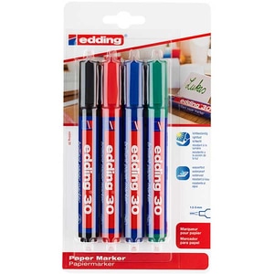 Set marker permanent EDDING 30, 1.5-3 mm, 4 culori