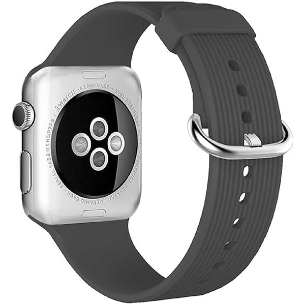 Bratara pentru Apple Watch 42mm, PROMATE Silica-42, silicon, gri