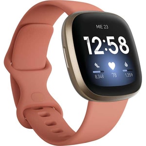 Smartwatch FITBIT Versa 3, Android/iOS, silicon, Pink Clay/Soft Gold Aluminum