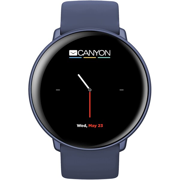 Smartwatch CANYON Marzipan CNS-SW75BL, Android/iOS, silicon/piele, albastru