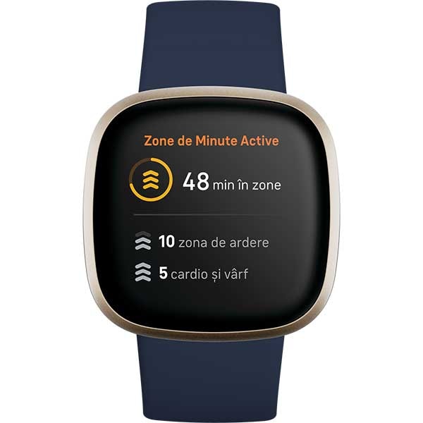 Smartwatch FITBIT Versa 3, Android/iOS, silicon, Midnight/Soft Gold Aluminum
