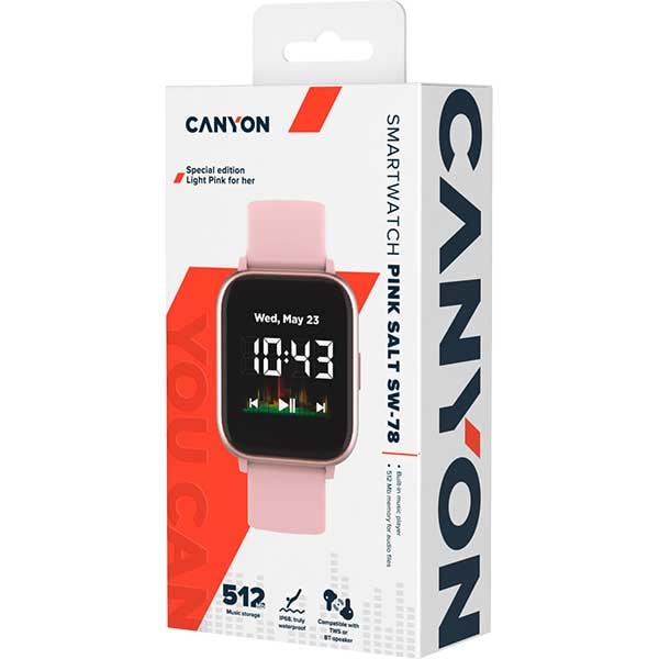 Smartwatch CANYON Salt CNS-SW78BB, Android/iOS, roz
